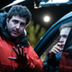 Director Dean Israelite talking to Jason, the Red Ranger, played by Dacre Montgomery